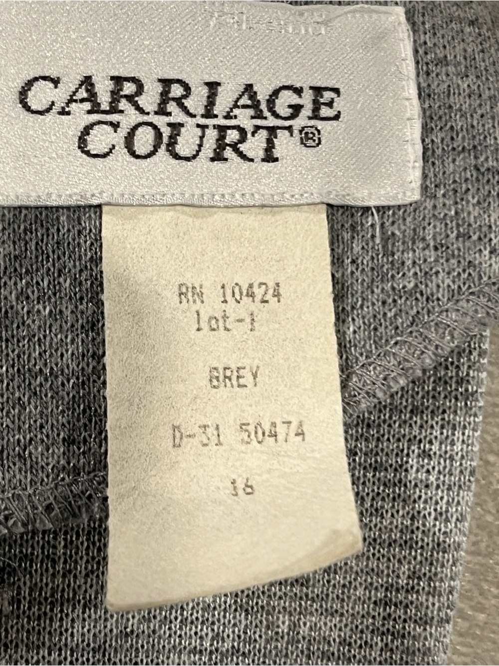 Vintage Gray Long-Sleeve mini Dress size 16 - Picture 10 of 13